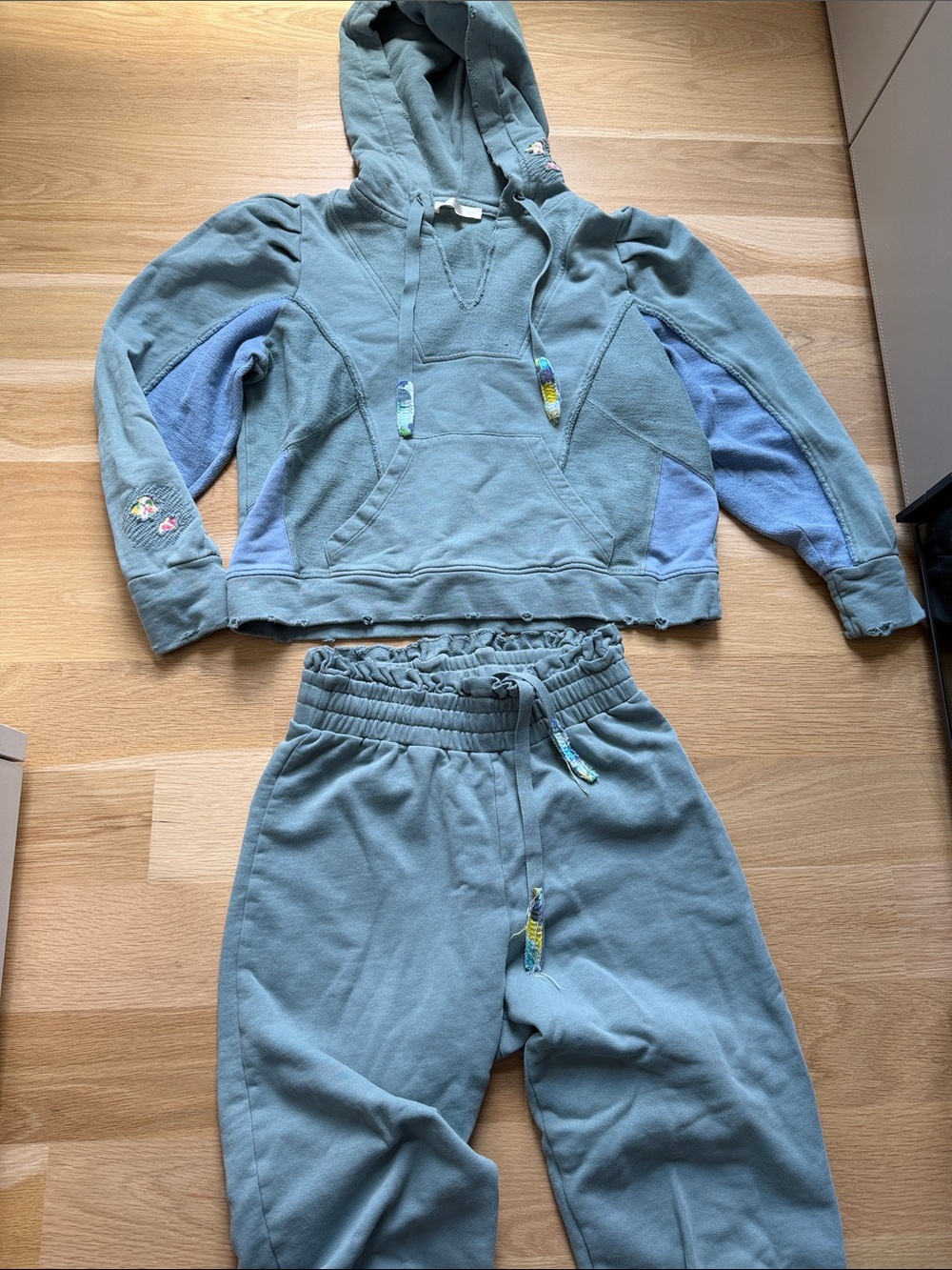 Loveshack Fancy Two-Piece Hoodie & Jogger Set S and XS